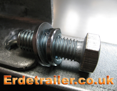 Axle bolt with spring washer